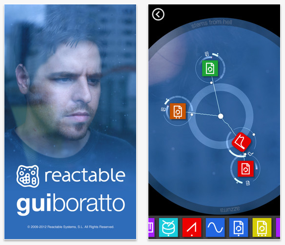 Video: “Reactable Gui Boratto” interactive album app