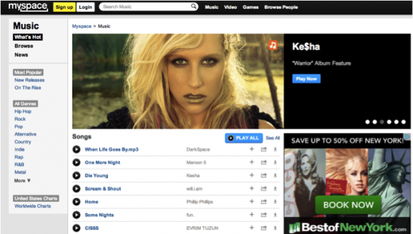 Myspace Music Tries To Edge In On Spotify’s Kingdom