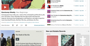 Bandcamp's landing page